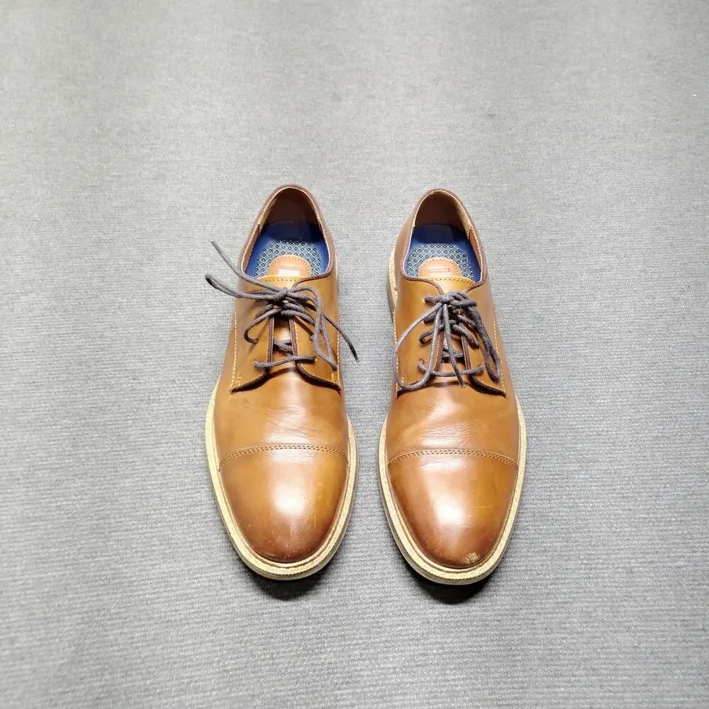 Vince Camuto Lamson Oxford Dress Shoes Brown Leather Cap Toe Mens